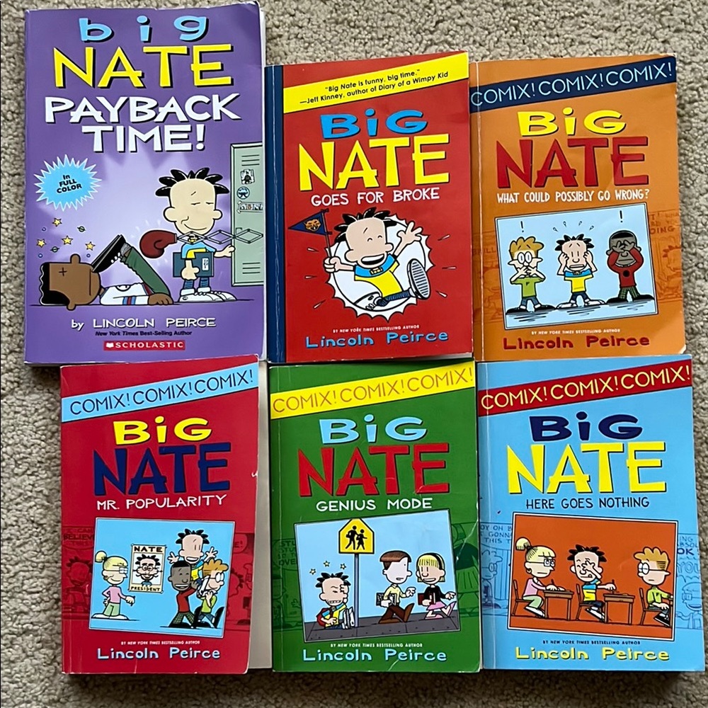 Big Nate Comic Book Set - (5) Comic Compilations, (1) Comic Novel